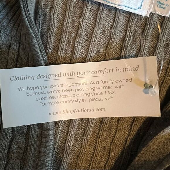 NWT! National grey cable knit 1/4 zip sweater‎ - Picture 4 of 11